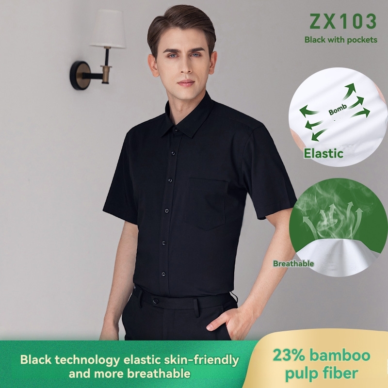 Button Downs | Mens  Short Sleeve Strato Button Down Black Button Downs Black