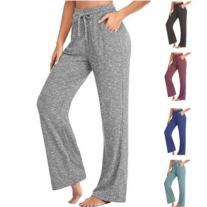 Pants | Womens  Halo Essential Wideleg Heather Grey Bottoms Heather Grey