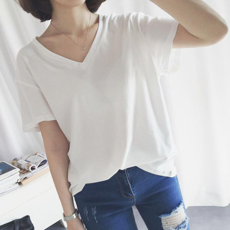 Short Sleeve Tops | Womens  Sutton V-Neck White Short Sleeve Tops Short Sleeve Tops