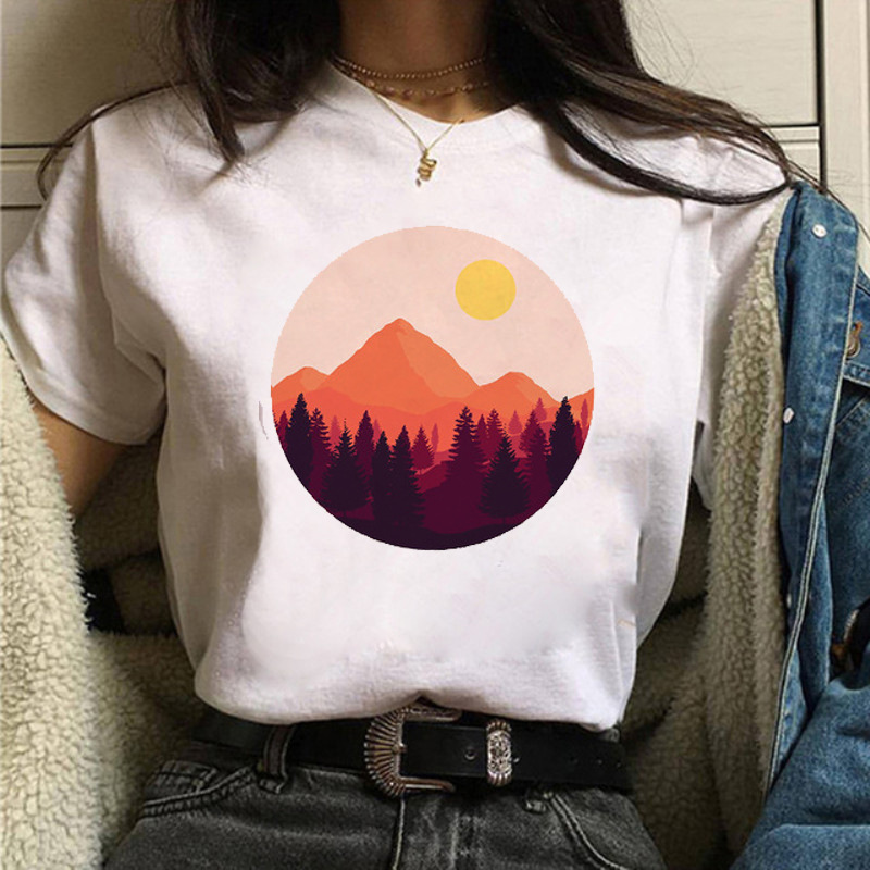 Short Sleeve Tops | Womens  Women’s Landscapes Tee White Short Sleeve Tops Short Sleeve Tops