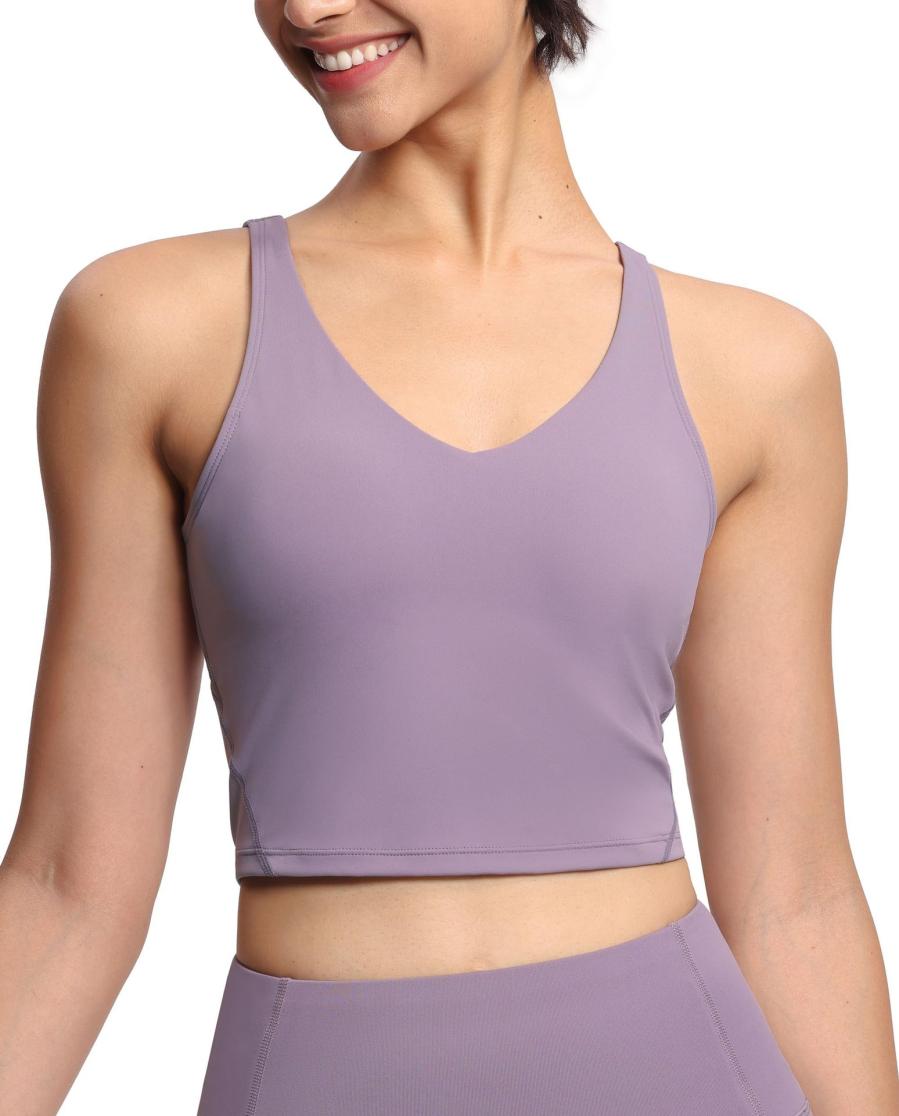 Tanks | Womens  Halo Performance Crop Lilac Heather Tanks Lilac Heather